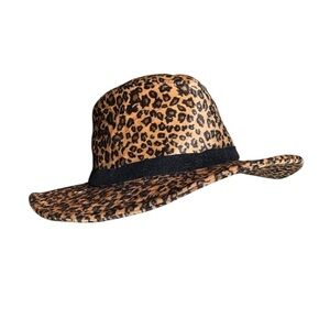 Leopard Print Wide Brim Hat